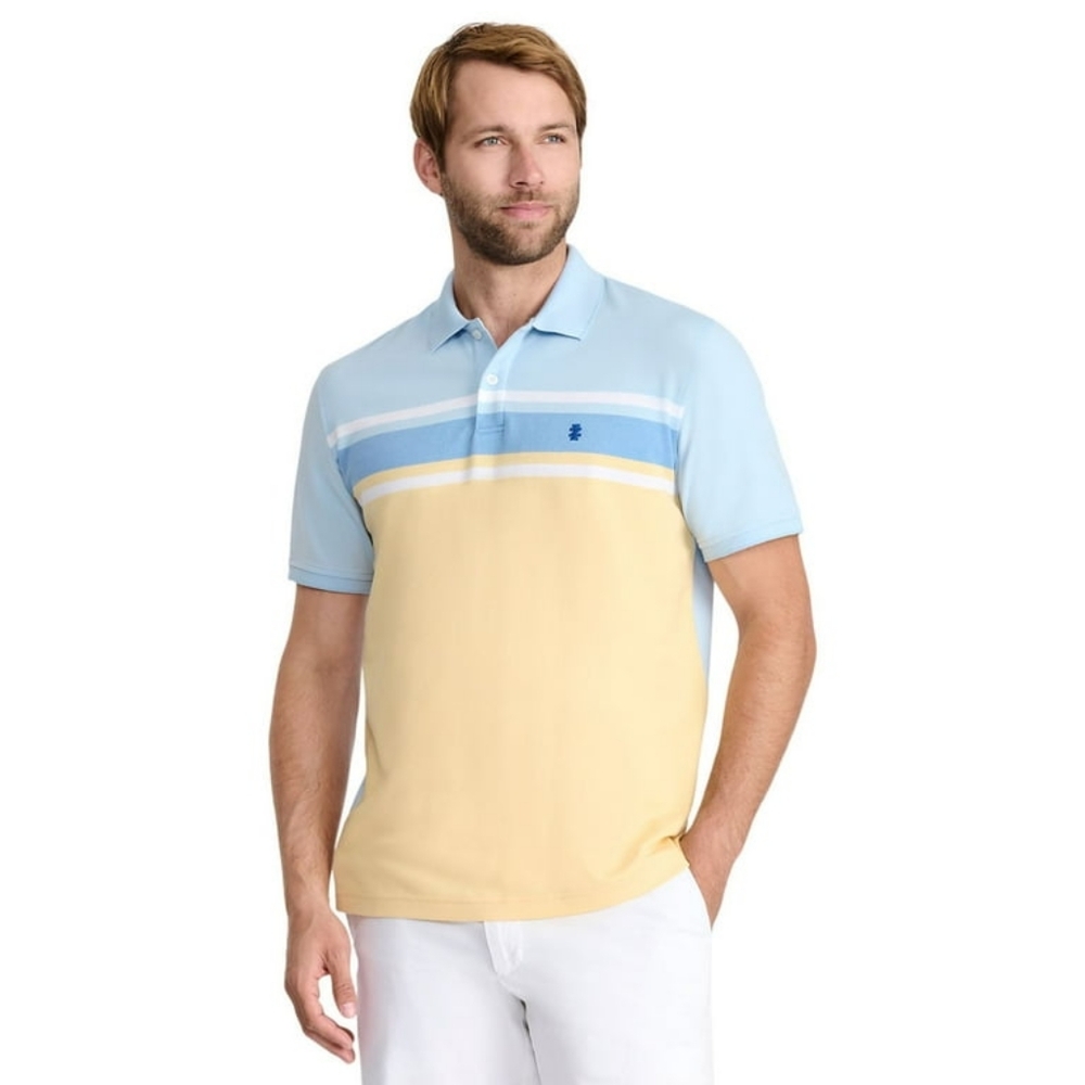 NWT "IZOD" Advantage Performance Striped Polo Men's Size Large